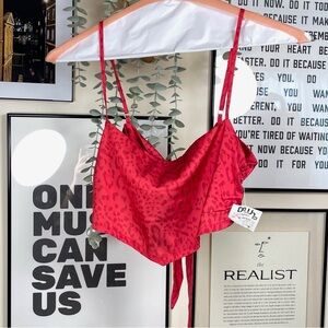 Pacsun NWOT Red Cheetah Handkerchief Top Size XS